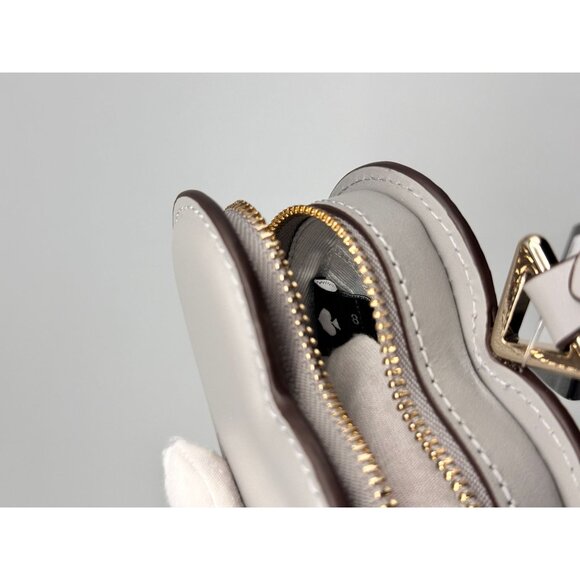 Kate Spade KK753 Liv Heart Coin Purse Bag Charm Smooth Nimbus Grey Leather NWT - Picture 9 of 15